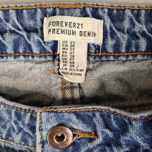 Forever 21 Premium Women's Jeans Size 27 (30x30)‎ Tapered Leg Distressed - Picture 4 of 9